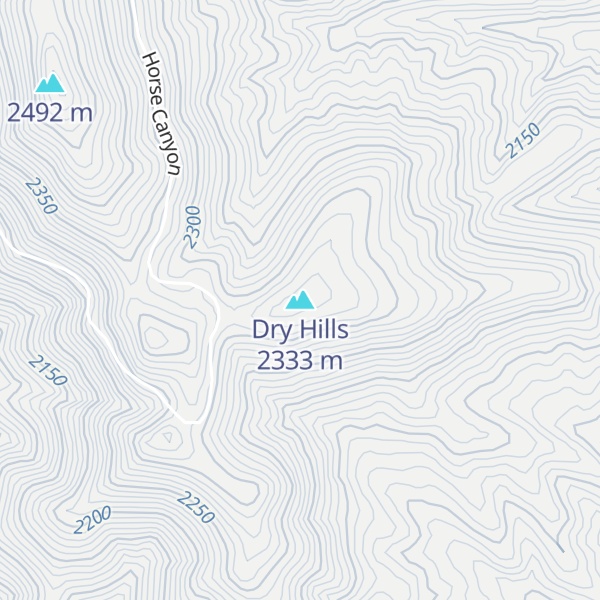 Map of Dry Hills