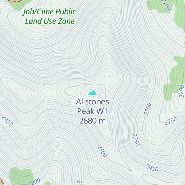 Map of Allstones Peak W1