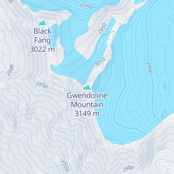 Map of Gwendoline Mountain
