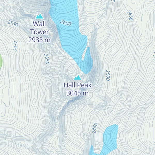 Map of Hall Peak