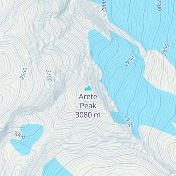 Map of Arete Peak