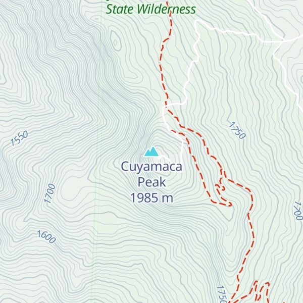 Map of Cuyamaca Peak