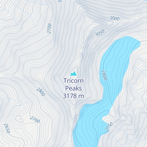 Map of Tricorn Peaks