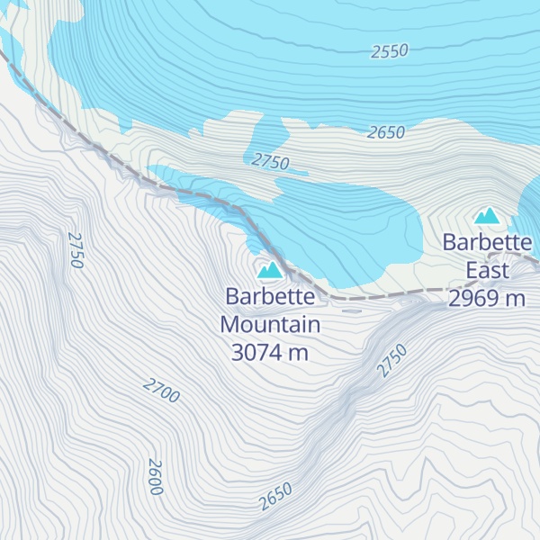 Map of Barbette Mountain