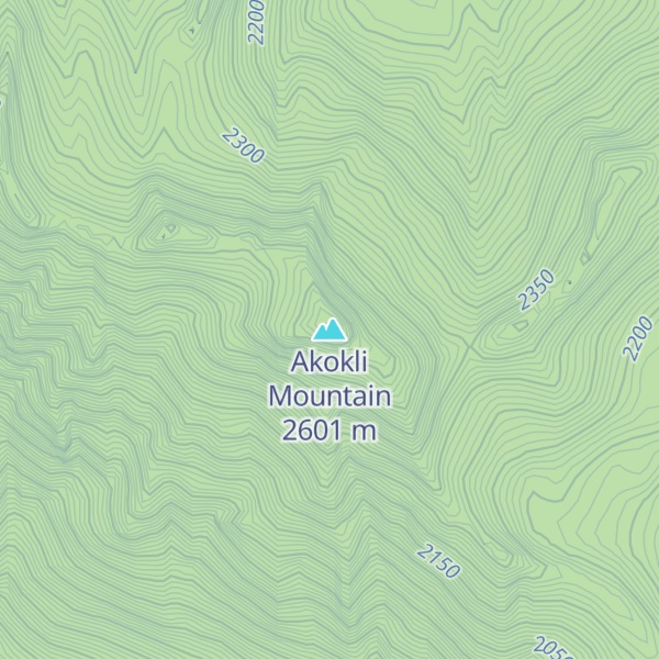 Map of Akokli Mountain
