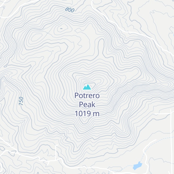 Map of Potrero Peak