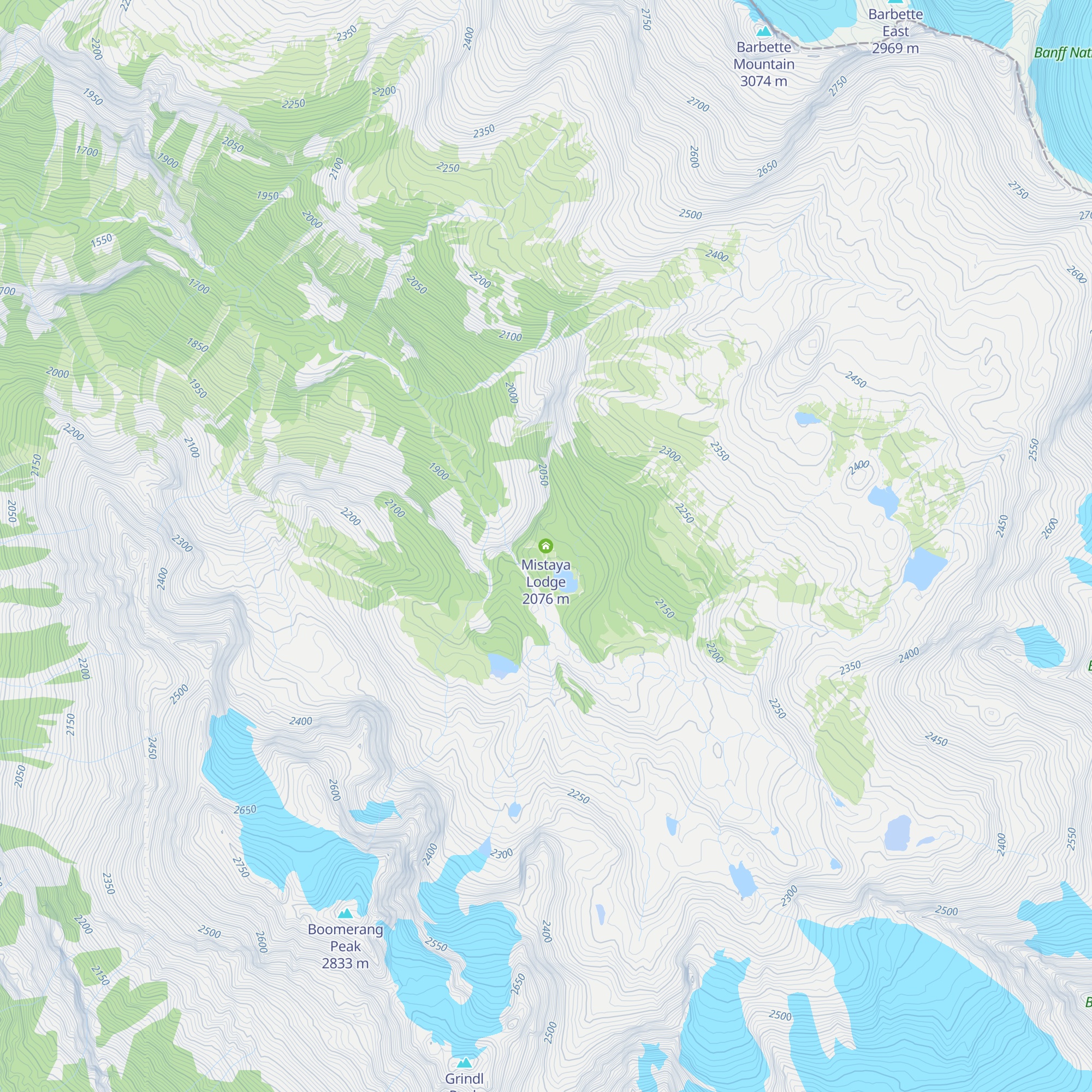 Mistaya Lodge map