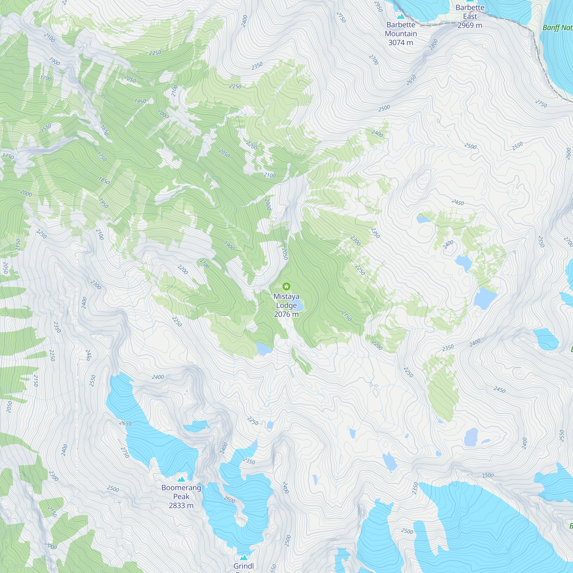 Mistaya Lodge map