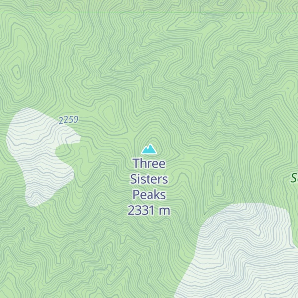 Map of Three Sisters Peaks