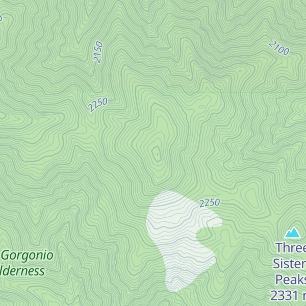 Map of West Three Sisters Peaks