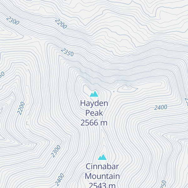 Map of Hayden Peak