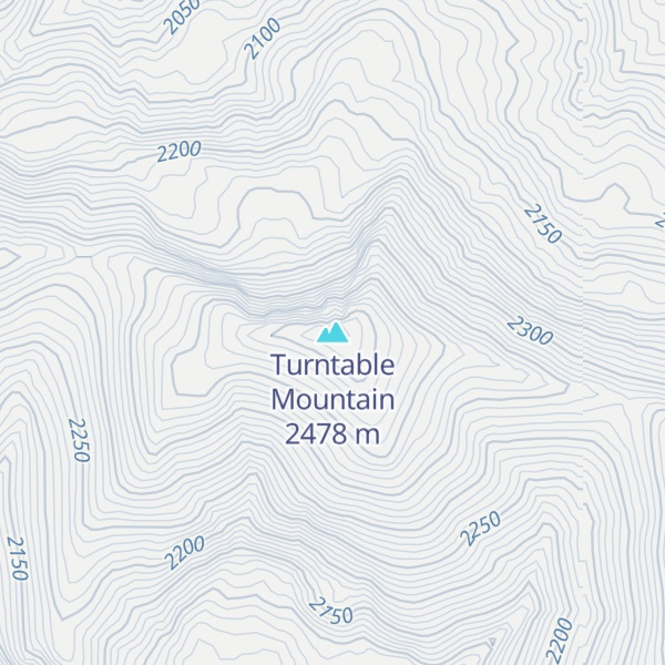 Map of Turntable Mountain