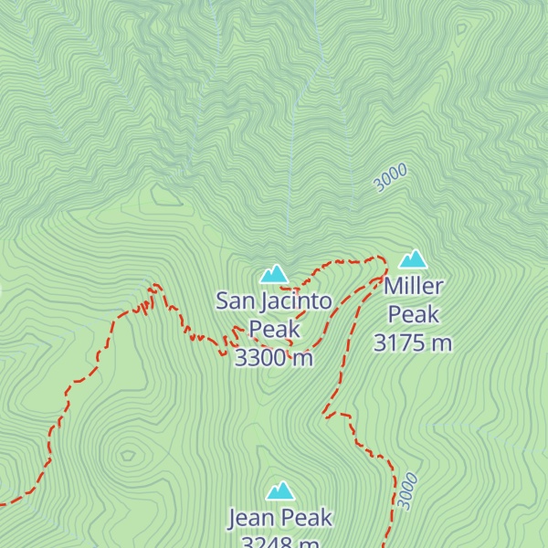 Map of San Jacinto Peak