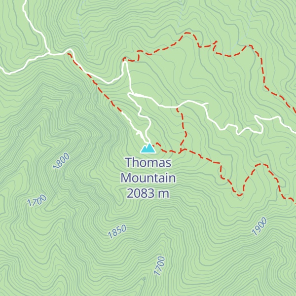 Map of Thomas Mountain