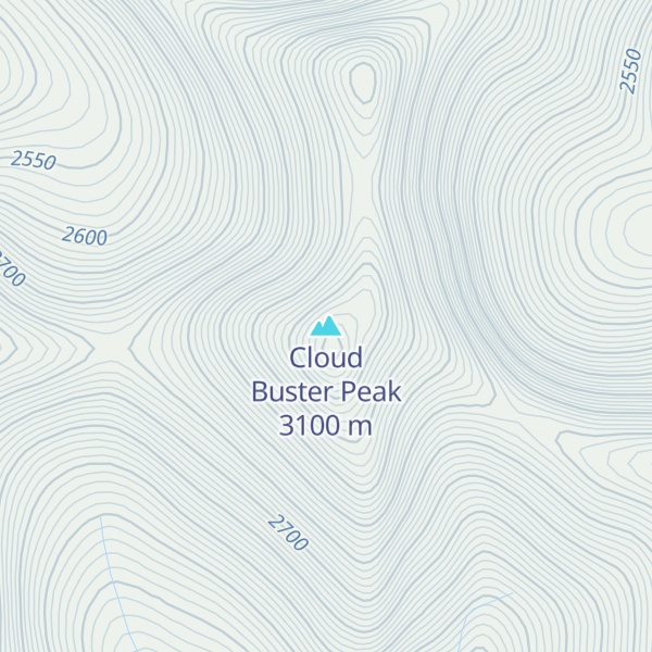 Map of Cloud Buster Peak