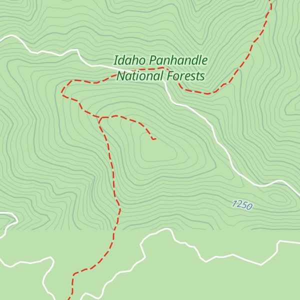 Map of Mount Coeur d'Alene