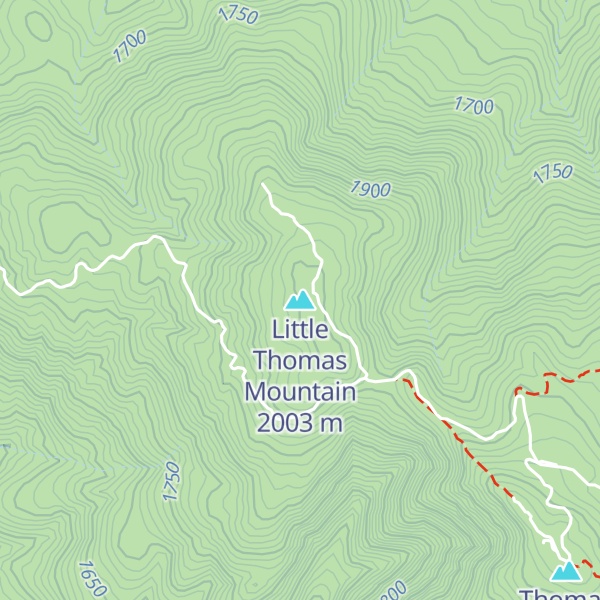 Map of Little Thomas Mountain