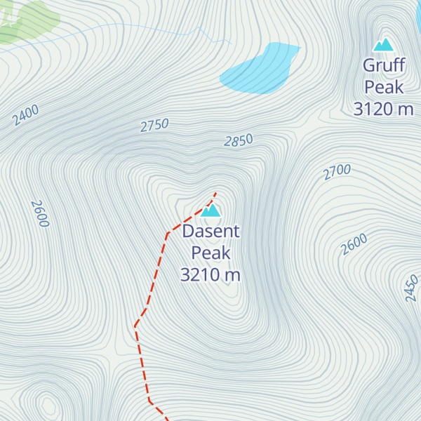 Map of Dasent Peak