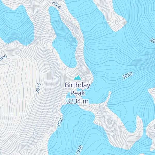Map of Birthday Peak