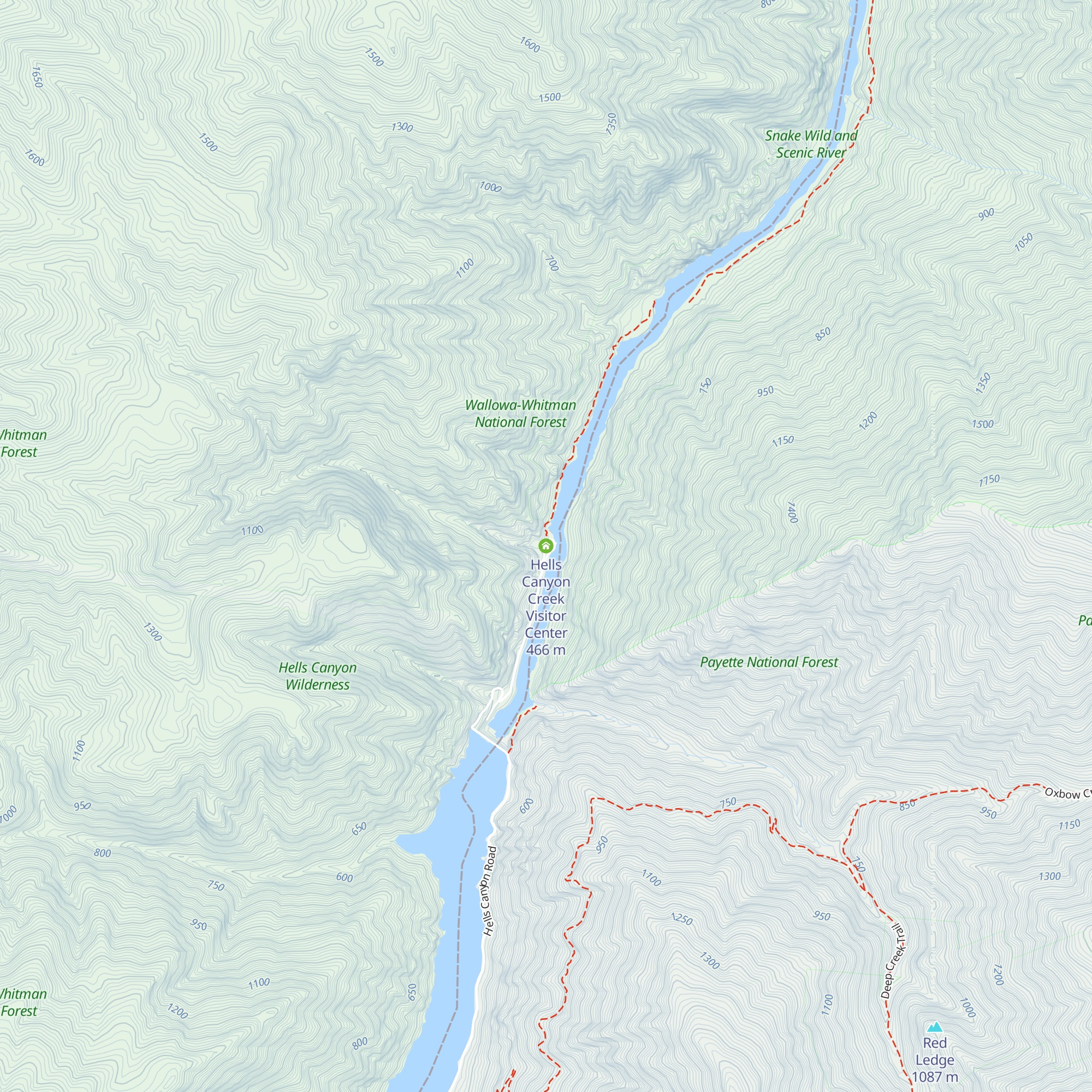 Hells Canyon Creek Visitor Center map