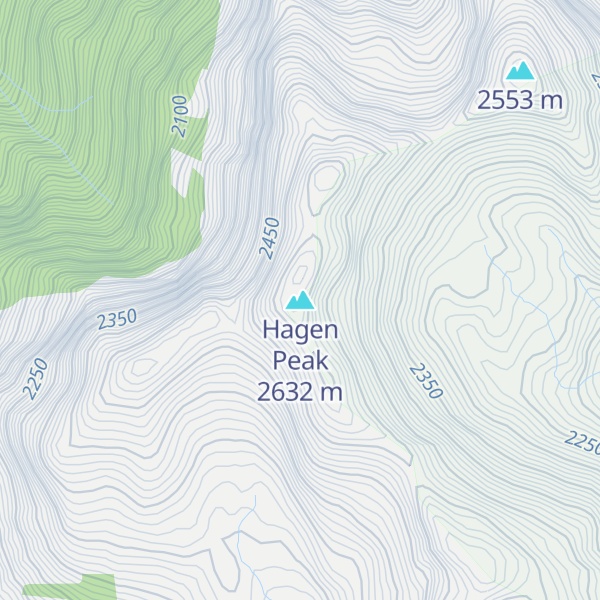 Map of Hagen Peak