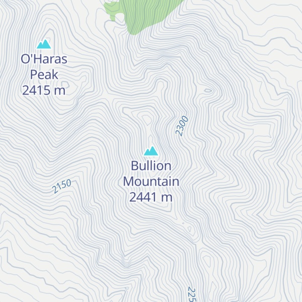Map of Bullion Mountain