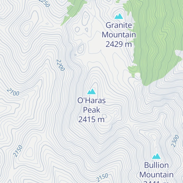 Map of O'Haras Peak