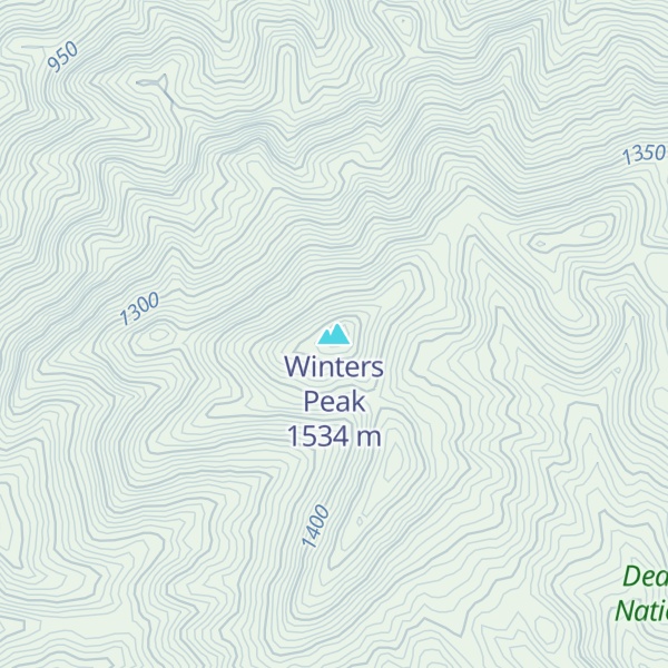 Map of Winters Peak
