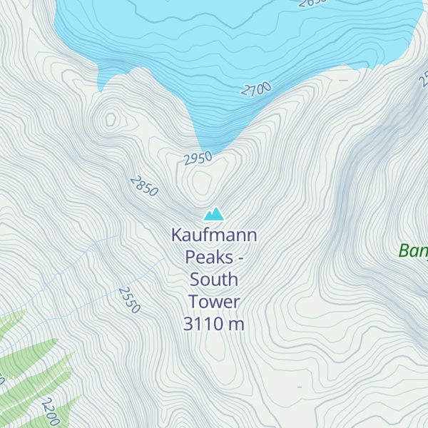 Map of Kaufmann Peaks - South Tower