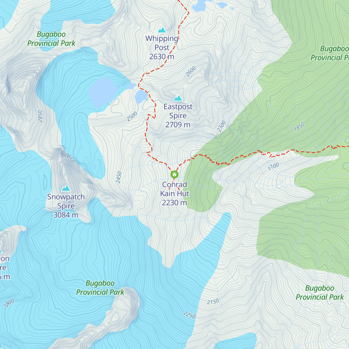 Conrad Kain Hut map