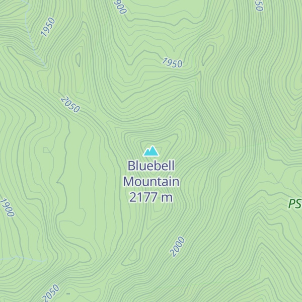 Map of Bluebell Mountain