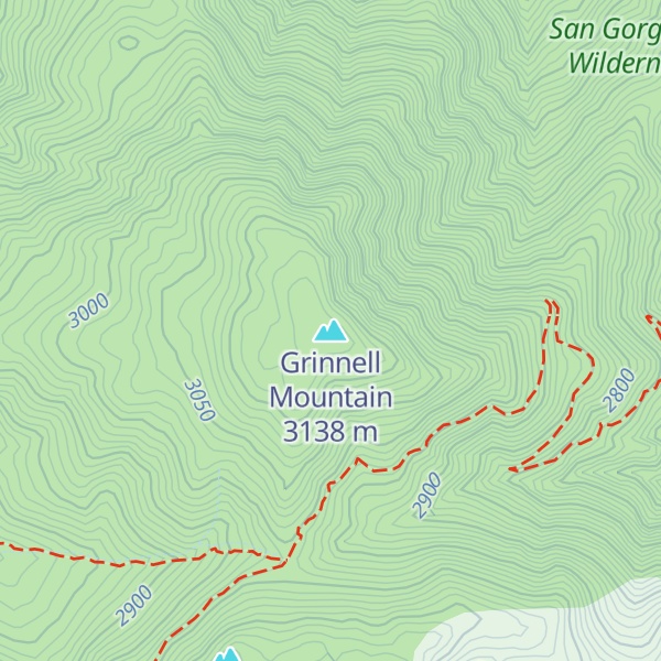 Map of Grinnell Mountain