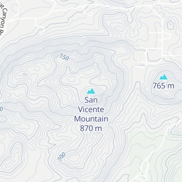 Map of San Vicente Mountain