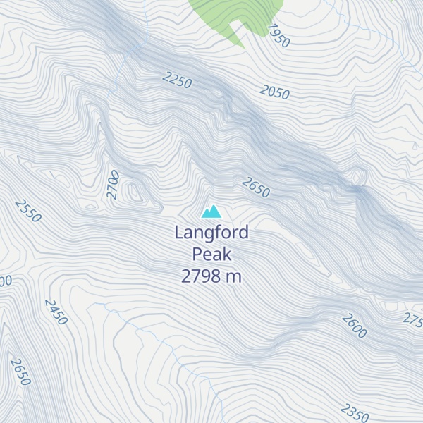 Map of Langford Peak