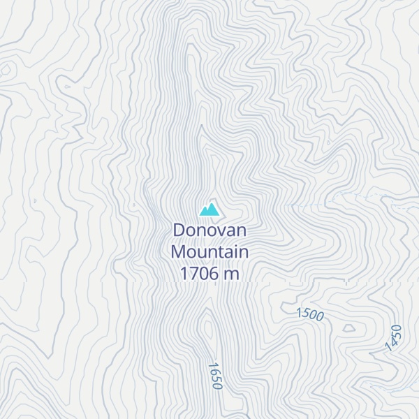 Map of Donovan Mountain