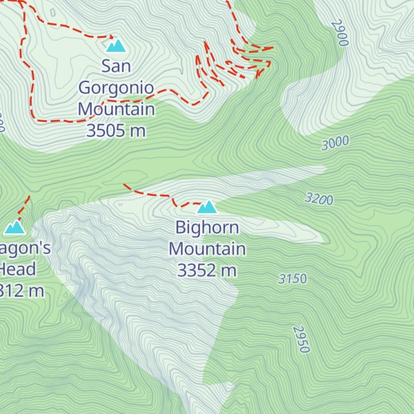 Map of Bighorn Mountain