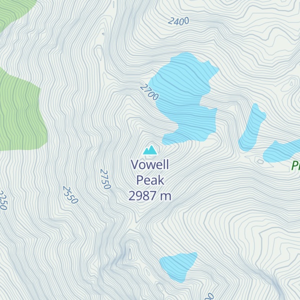 Map of Vowell Peak