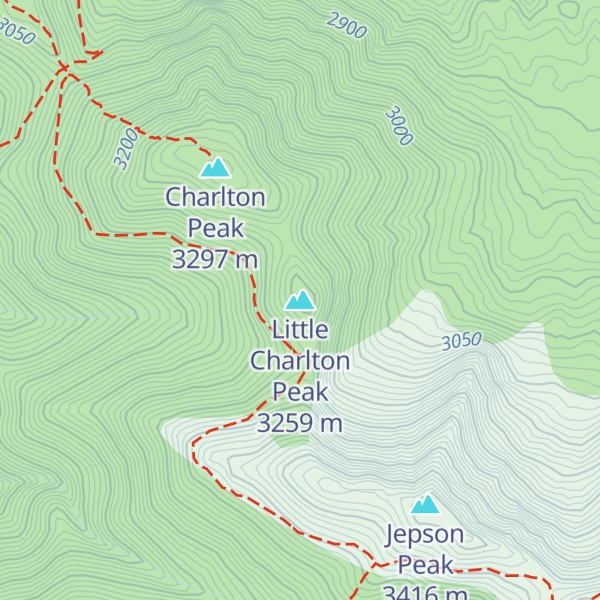 Map of Little Charlton Peak