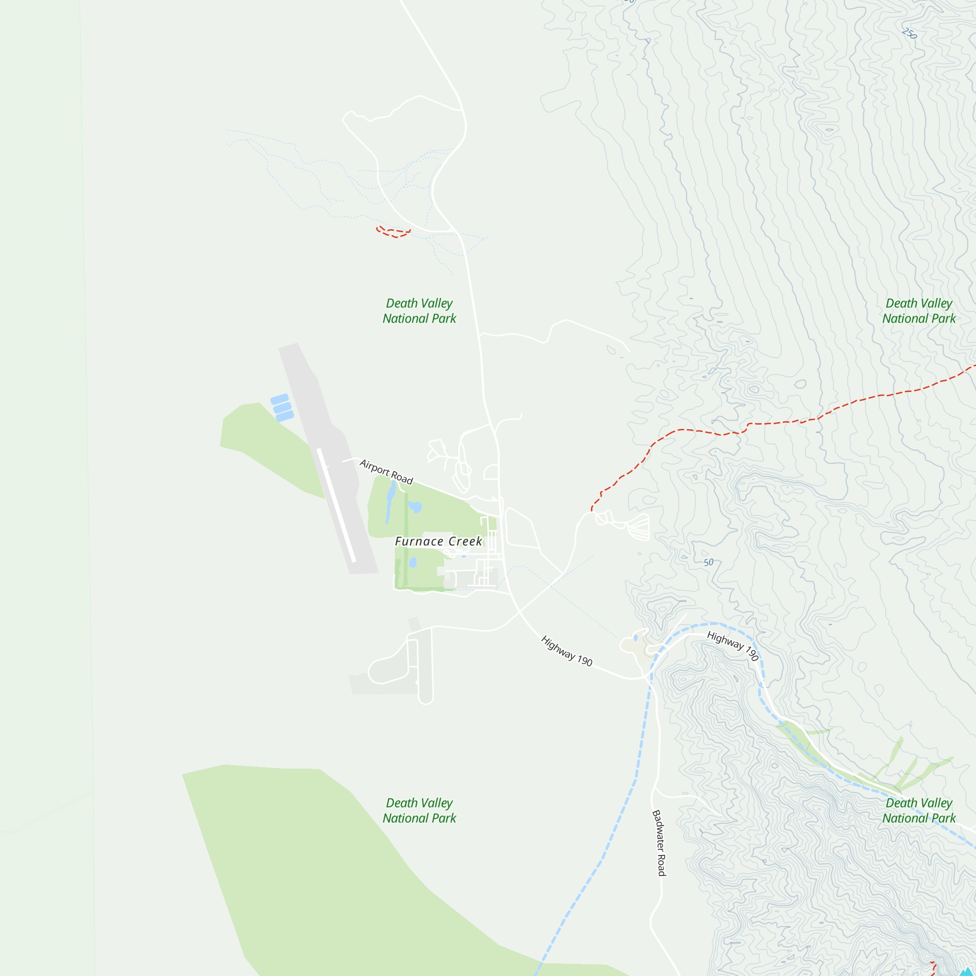 Death Valley National Park Visitor Center map