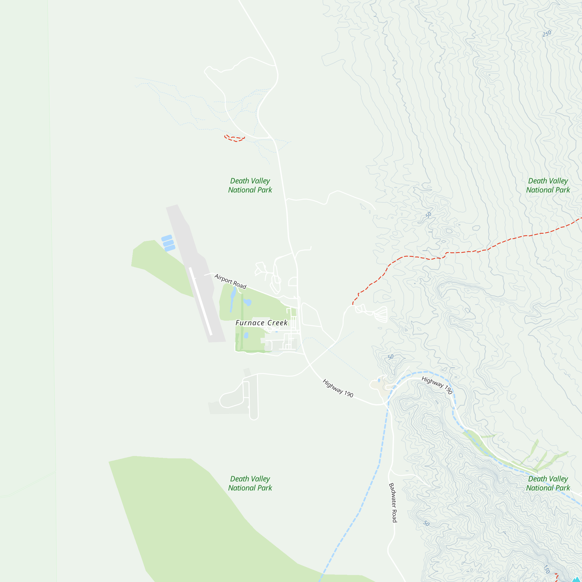 Death Valley National Park Visitor Center map