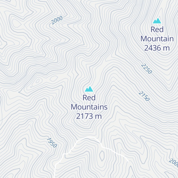 Map of Red Mountains