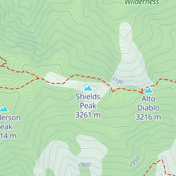 Map of Shields Peak