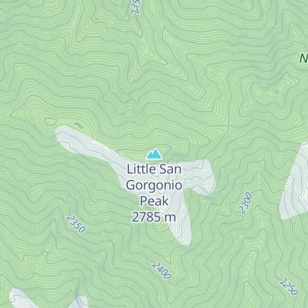 Map of Little San Gorgonio Peak