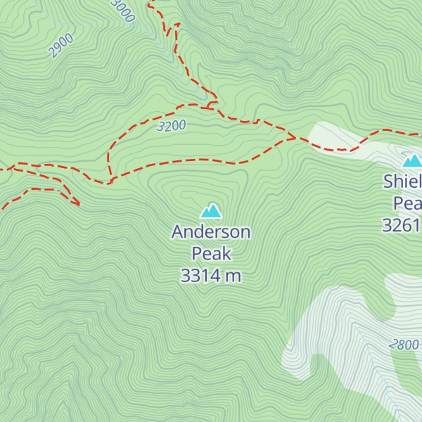 Map of Anderson Peak