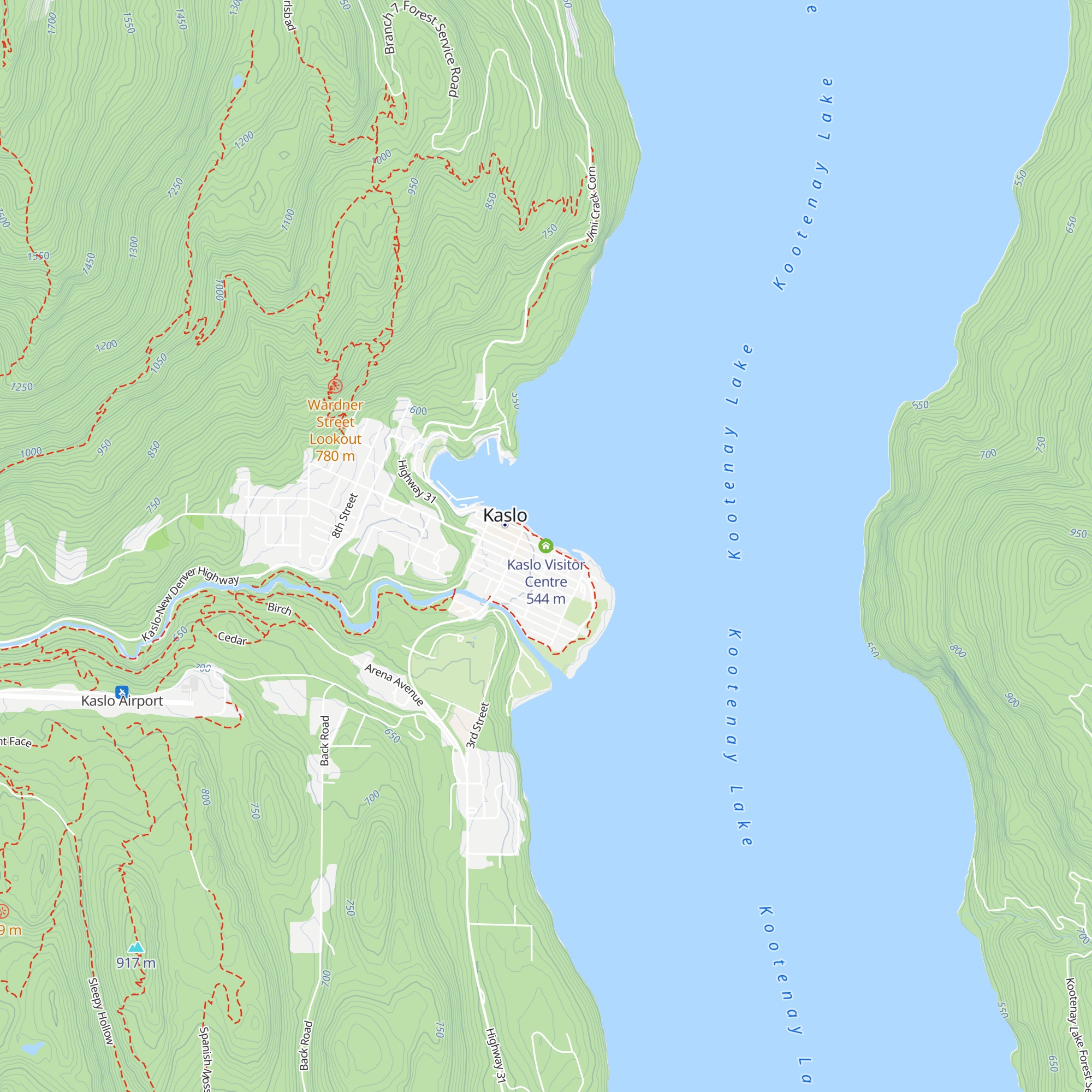 Kaslo Visitor Centre map