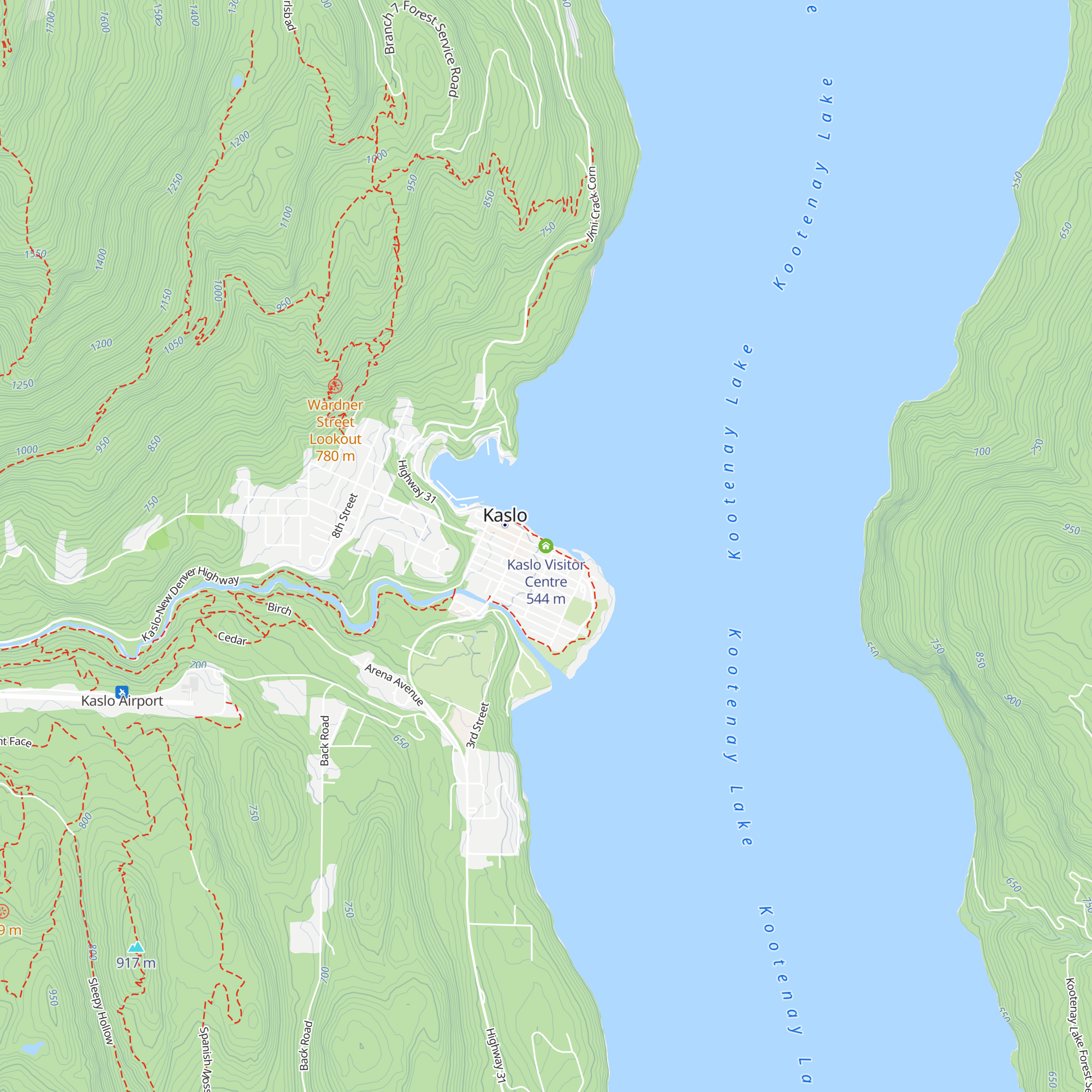 Kaslo Visitor Centre map