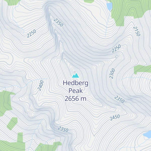 Map of Hedberg Peak