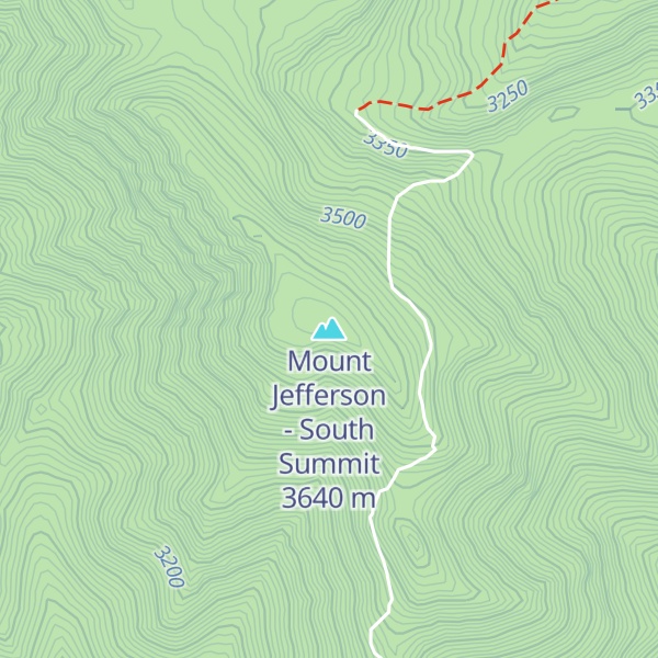 Map of Mount Jefferson - South Summit