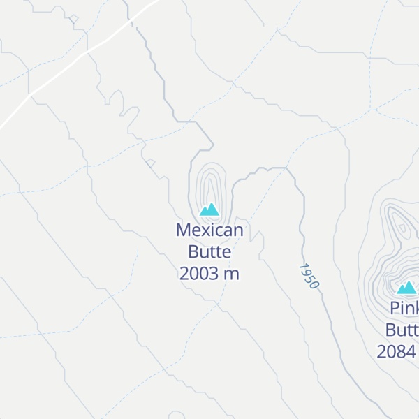 Map of Mexican Butte