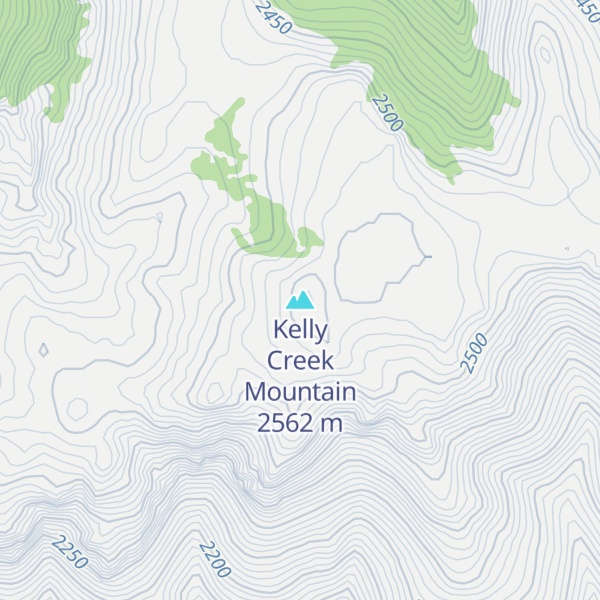 Map of Kelly Creek Mountain